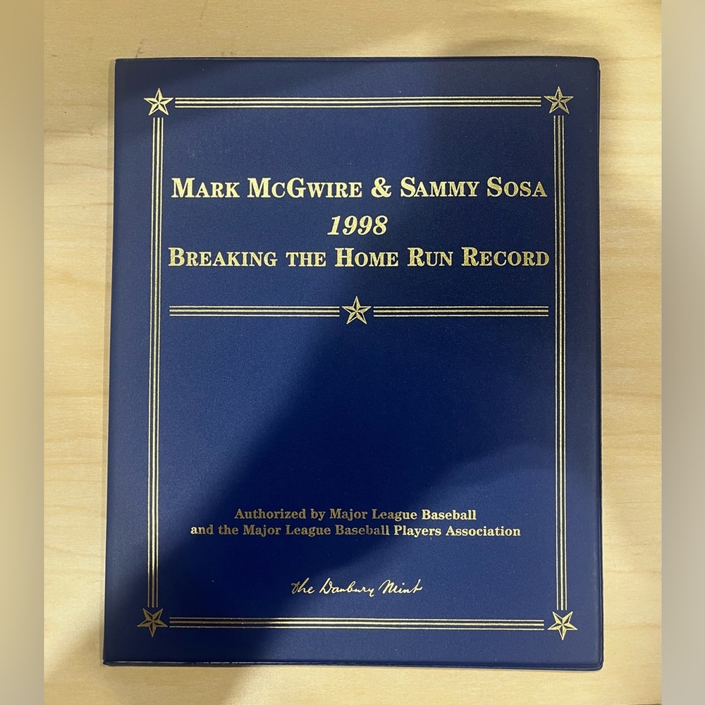Danbury Mint 1998 Mark McGwire & Sammy Sosa Home Run Record Set – 22kt Gold Card